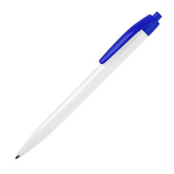 Ручка шариковая белый/синий, пластик