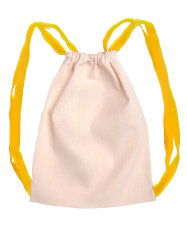 Мешок для обуви / Летний легкий рюкзак LETO, бежевый с желтыми лямками